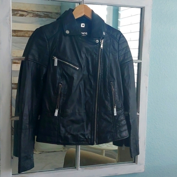 Barneys Moto Black Leather Jacket - Picture 2 of 10